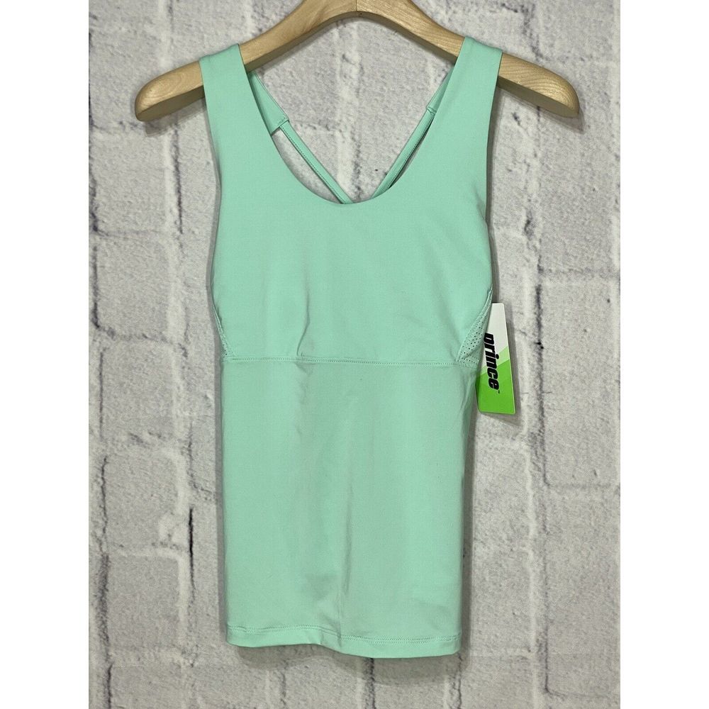 Prince Fashion Strap Tank Top Women's S Mint Wicking Cross Strap Athletic Tennis